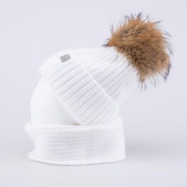 07811577-41 Шапка и снуд белый для девочки белый фото №2