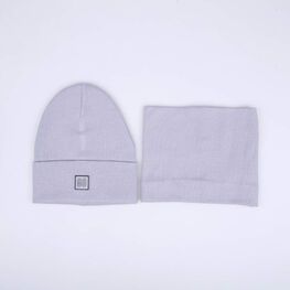 07711910-40 Комплект шапка+снуд детский серый для мальчики серый фото №2