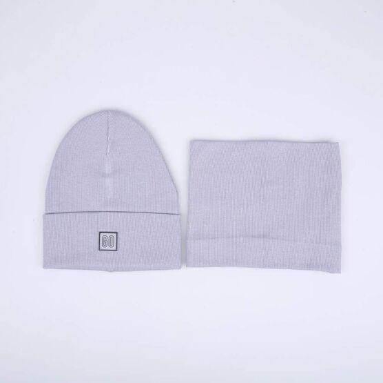 07711910-40 Комплект шапка+снуд детский серый для мальчики серый фото №2