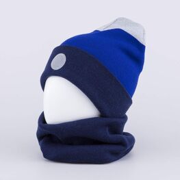 07711914-40 Комплект шапка+снуд детский цветной для мальчики разноцветный