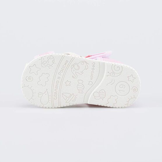 121065-71 Текстильная обувь для первых шагов Ягодки для девочки бежевый + розовый фото №3