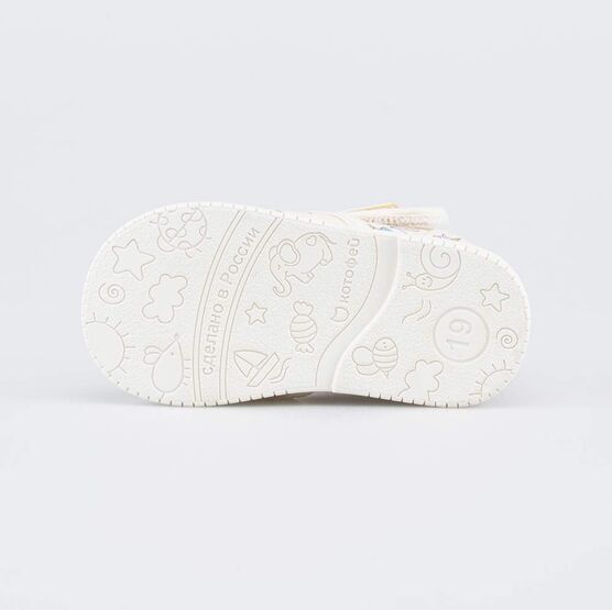 131203-12 Текстильная обувь для первых шагов Единороги для девочки бежевый фото №3