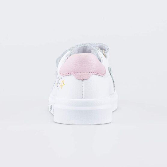 132173-24 Белые кожаные полуботинки для девочки для девочки белый + розовый фото №5