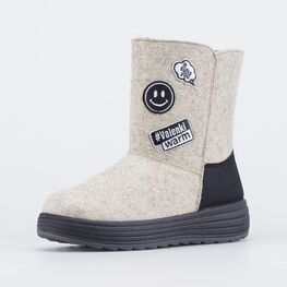 767057-41 Валенки-полусапожки Стикер бежевый для девочки бежевый