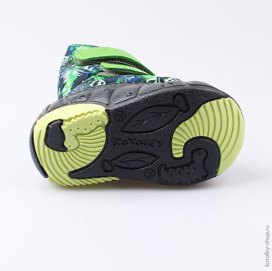 061008-45 Сапожки для мальчики син-зел фото №3