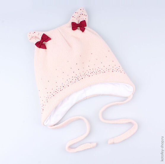 07811094-40 Шапка зимняя 80% шерсти розовая для девочки розовый