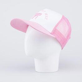 07809102-40 Кепка-бейсболка с сеточкой Бантик для девочки белый,розовый фото №2