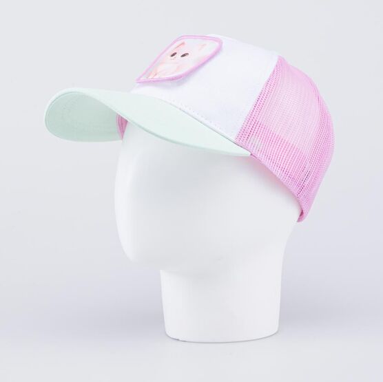 07809104-40 Кепка-бейсболка с сеточкой и сменными патчами для девочки разноцветный фото №2