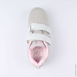 344218-72 Кроссовки с LED-подсветкой на подошве для девочки сер-роз фото №4