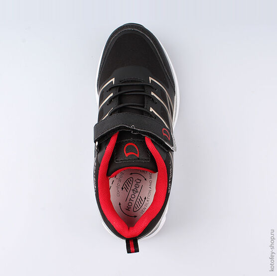 644233-71 Кроссовки на липучках для мальчики черно-красный фото №4