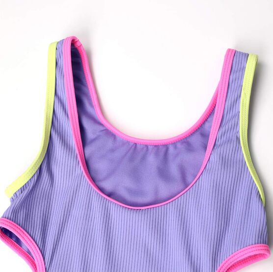 07852078-40 Купальник слитный для девочки сиреневый для девочки сиреневый фото №3