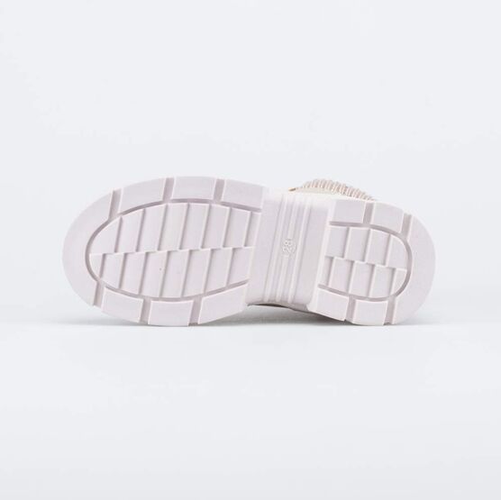 552316-31 Ботинки на молнии стеганные для девочки бежевый фото №3