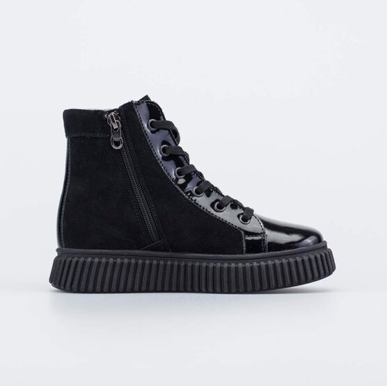 552318-31 Кожаные ботинки Звездочки для девочки черный фото №2