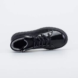 552318-31 Кожаные ботинки Звездочки для девочки черный фото №4