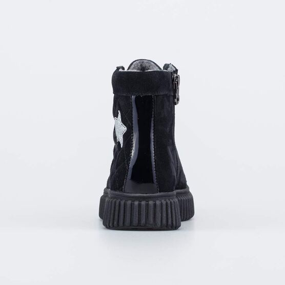 552318-31 Кожаные ботинки Звездочки для девочки черный фото №5