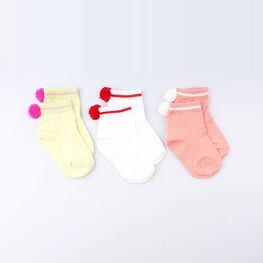 07842298-40 Носки хлопковые (3 пары) цветные для девочки разноцветный