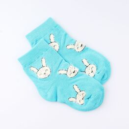 07842414-40 Носки детские хлопковые Зайчата для девочки голубой
