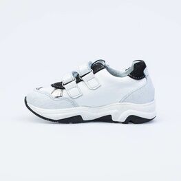 332125-22 Полуботинки для девочки бел-чер фото №2