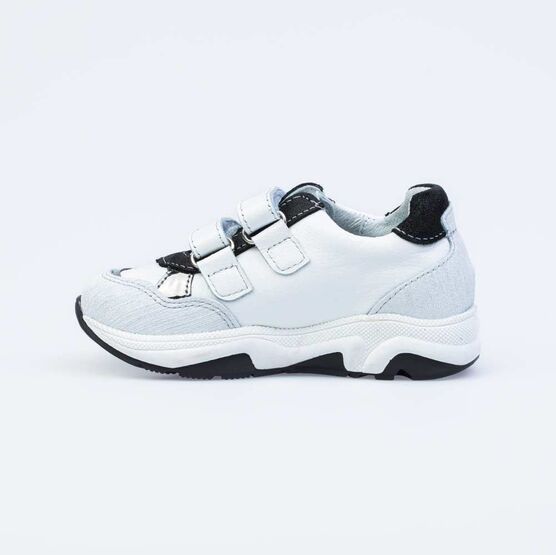 332125-22 Полуботинки для девочки бел-чер фото №2