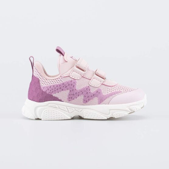 344449-14 Вязаные кроссовки на липучках для девочки для девочки розовый фото №2