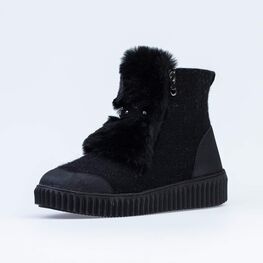 867111-41 Валенки с меховой отделкой для девочки черный