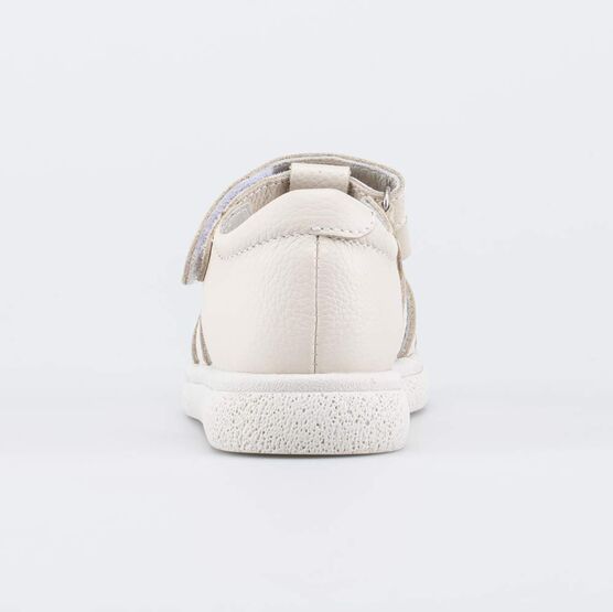 322198-21 Кожаные сандалии на липучках Бантик бежевый для девочки бежевый фото №5