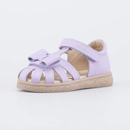 322198-22 Кожаные сандалии на липучках Бантик цифровой лавандовый для девочки цифровой лавандовый
