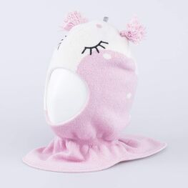 07811549-40 Шапка-шлем с хвостиками для девочки для девочки розовый