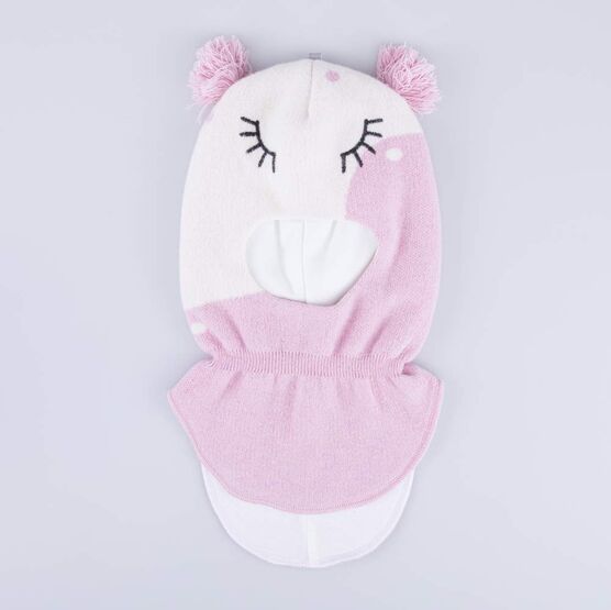 07811549-40 Шапка-шлем с хвостиками для девочки для девочки розовый фото №3