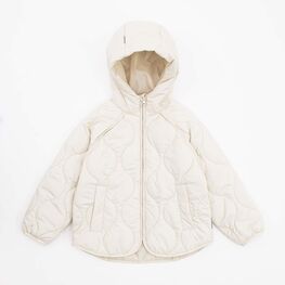 07857074-40 Детская стеганая куртка на весну и осень для девочки бежевый