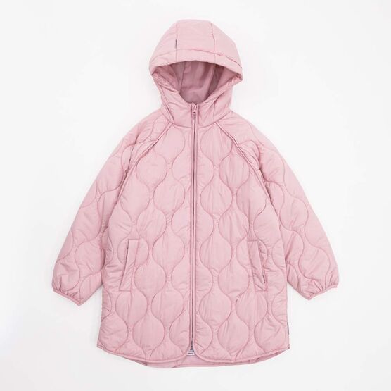 07857075-40 Детское стеганое пальто на весну и осень для девочки розовый