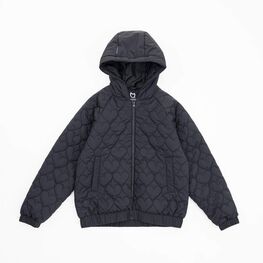 07857076-40 Стеганый бомбер для девочки на весну и осень для девочки черный