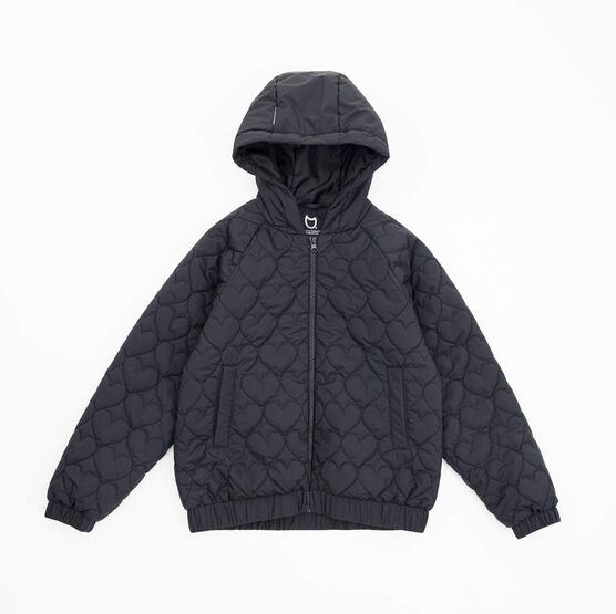 07857076-40 Стеганый бомбер для девочки на весну и осень для девочки черный