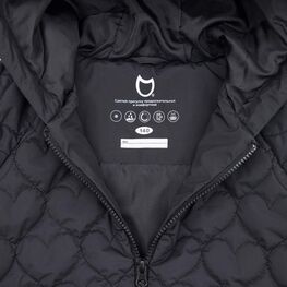 07857076-40 Стеганый бомбер для девочки на весну и осень для девочки черный фото №3