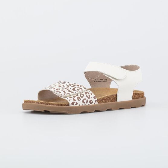 723042-21 Кожаные сандалии на пробковой подошве для девочки бежевый