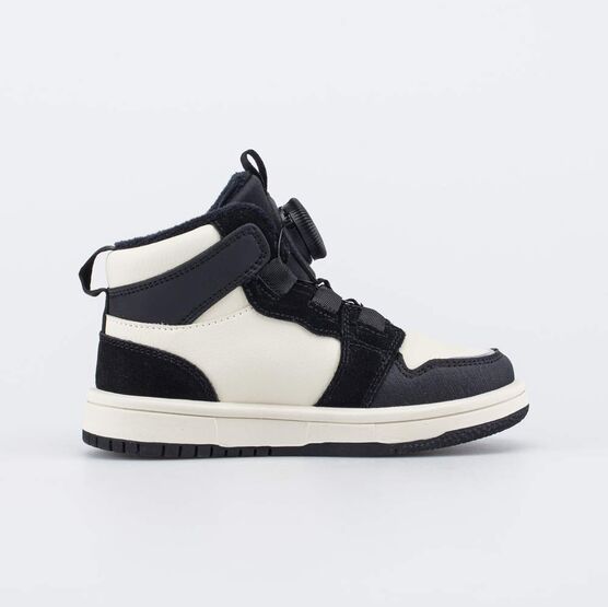 554081-32 Утепленные ботинки для мальчика Граффити для мальчики черный + бежевый фото №2