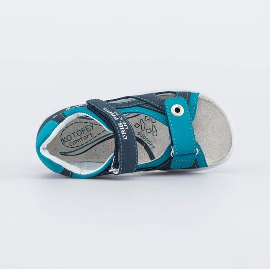 422079-21 Сандалии для мальчика из натурального нубука для мальчики синий фото №4