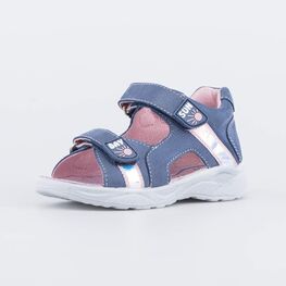 322160-22 Босоножки из натурального велюра для девочки синий