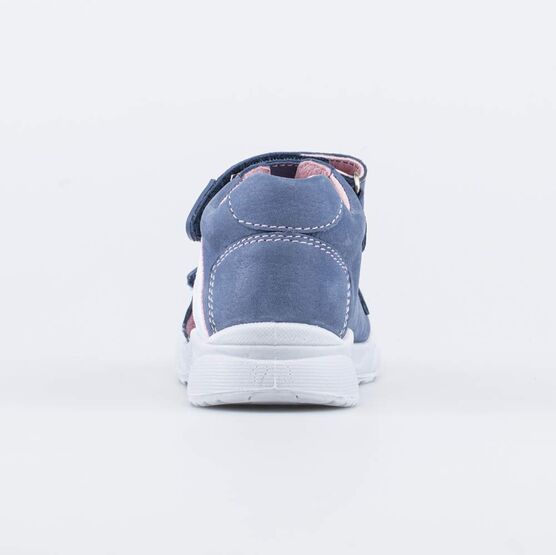 322160-22 Босоножки из натурального велюра для девочки синий фото №5