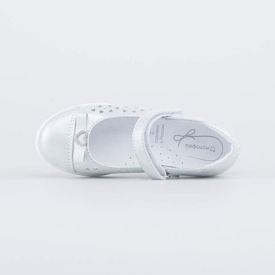 332154-21 Кожаные туфли для девочки для девочки серебристый фото №4