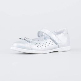 332154-21 Кожаные туфли для девочки для девочки серебристый