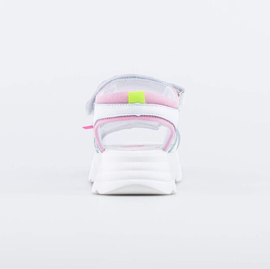 622513-22 Легкие босоножки для девочки из натуральной кожи для девочки бел-цве фото №5