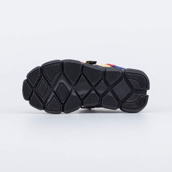 524077-14 Пляжные сандалии на липучках для мальчика для мальчики черный + желтый фото №3