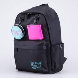 02804397-40 Рюкзак школьный с кошельком для девочки черный фото №2