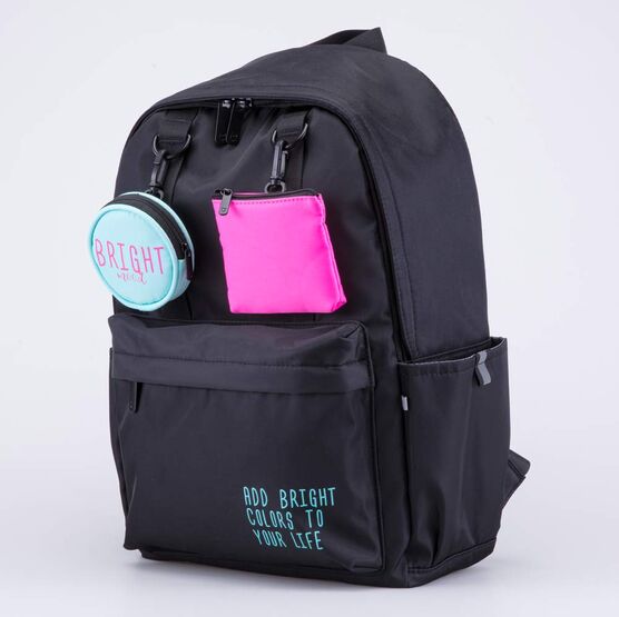 02804397-40 Рюкзак школьный с кошельком для девочки черный фото №2