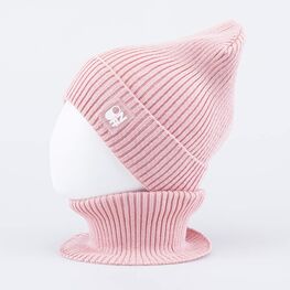 07804002-41 Комплект детский шапка+снуд розовый для девочки розовый фото №2