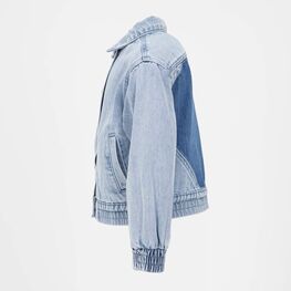 07805002-40 Джинсовая куртка-бомбер для девочки для девочки голубой фото №2