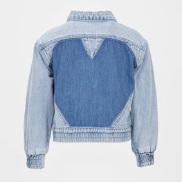 07805002-40 Джинсовая куртка-бомбер для девочки для девочки голубой фото №3