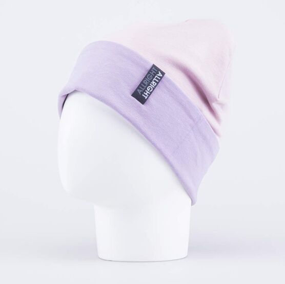 07811935-42 Шапка с отворотом для девочки розовый для девочки розовый + сиреневый