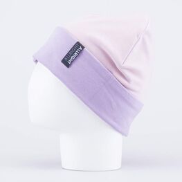 07811935-42 Шапка с отворотом для девочки розовый для девочки розовый + сиреневый фото №2